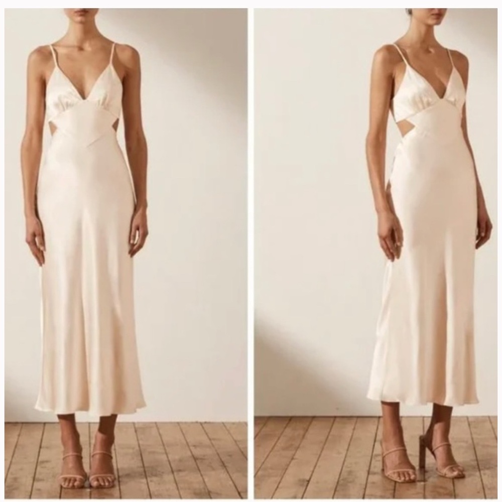 Shona Joy Elegant Cream Backless Dress